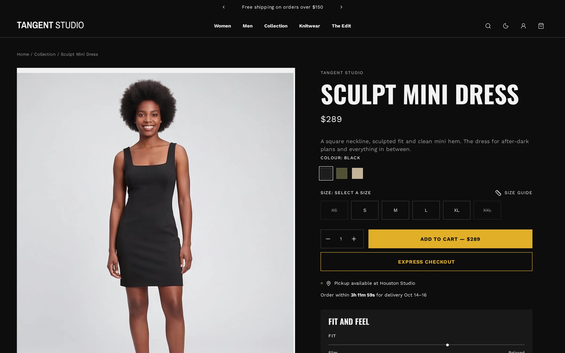Asphalt preset product page with gallery, sizes and buy buttons